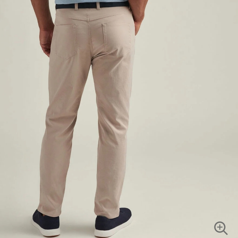 Peter Millar Performace Five Pocket Pant - Size 35 X 30, Khaki